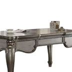 Bureau de direction Versailles Platine antique - Acme Furniture : Surface en placage, cadre en bois, rangement fermé
