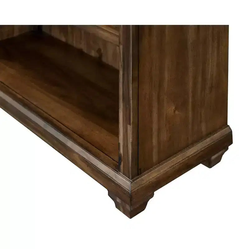 Bibliothèque ouverte traditionnelle en bois Porter de 74 po marron - Martin Furniture : Vintage Herringbone, aucun assemblage requis