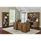 Bibliothèque ouverte traditionnelle en bois Porter de 74 po marron - Martin Furniture : Vintage Herringbone, aucun assemblage requis