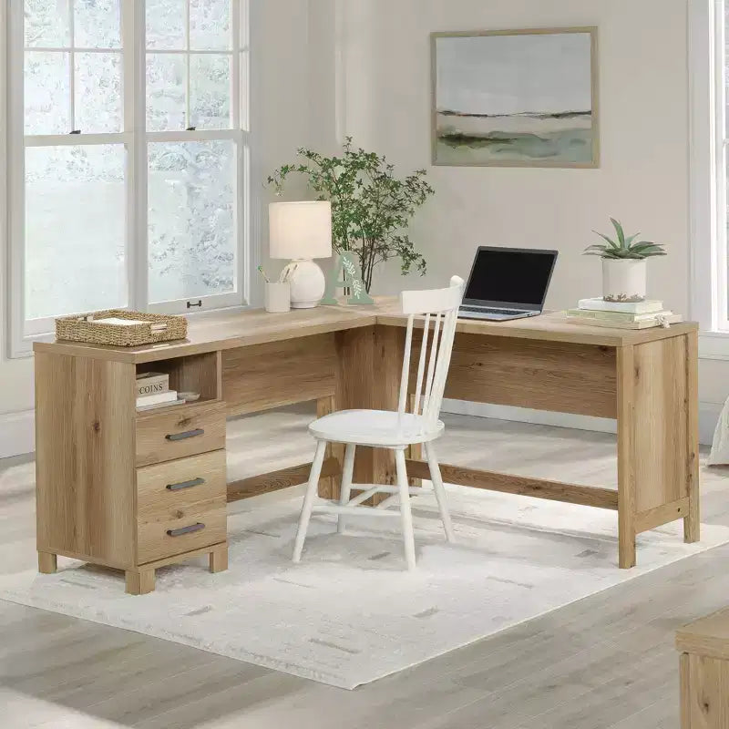 Bureau en L Sauder Rosedale Ranch avec tiroir classeur Chêne Timber