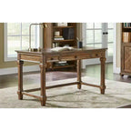 Bureau d'écriture traditionnel Porter en bois brun - Martin Furniture : Bureau élégant, 137 cm de largeur, tiroir universel
