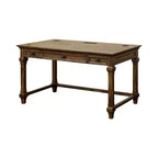 Bureau d'écriture traditionnel Porter en bois brun - Martin Furniture : Bureau élégant, 137 cm de largeur, tiroir universel