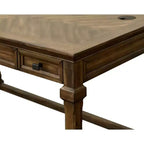 Bureau d'écriture traditionnel Porter en bois brun - Martin Furniture : Bureau élégant, 137 cm de largeur, tiroir universel