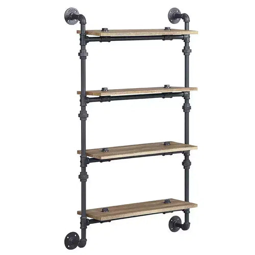 47" Brantley Decorative Bookshelf Oak and Sandy Black Finish - Acme Furniture