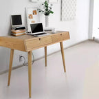 Bureau avec ports USB Chêne naturel - Flora Home : Construction en bois de pin, 101,6 cm de large, Tiroirs intégrés