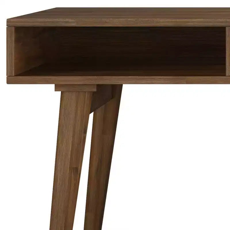 Bureau Wright avec tiroirs latéraux et rangement pour dossiers, moderne du milieu du siècle - WyndenHall