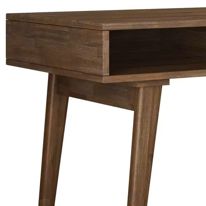 Bureau Wright avec tiroirs latéraux et rangement pour dossiers, moderne du milieu du siècle - WyndenHall