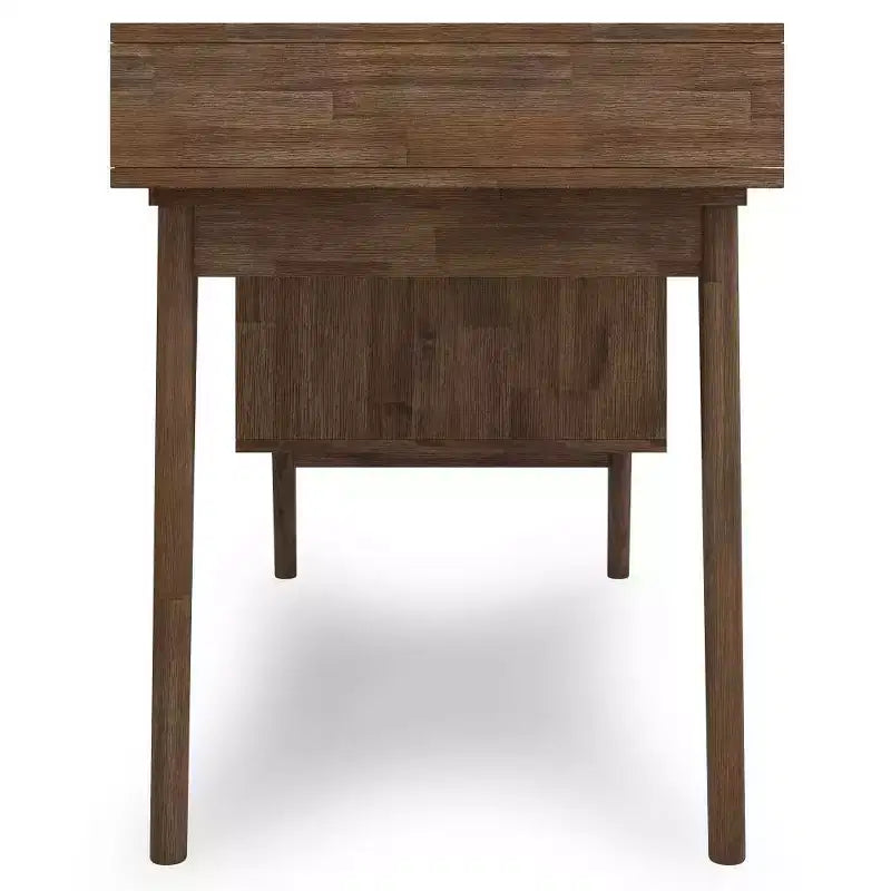 Bureau Wright avec tiroirs latéraux et rangement pour dossiers, moderne du milieu du siècle - WyndenHall