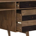 Bureau Wright avec tiroirs latéraux et rangement pour dossiers, moderne du milieu du siècle - WyndenHall