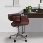 Chaise de bureau à domicile pivotante en similicuir Teamson Home avec hauteur d'assise réglable, marron