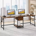 LITTLE TREE 78.7" Computer Desk Brown