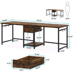 LITTLE TREE Bureau d'ordinateur 199,9 cm Marron