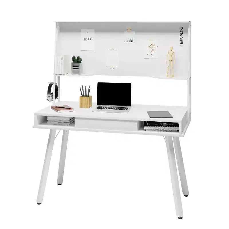 Bureau informatique avec rangement, huche et tableau magnétique - Techni Mobili