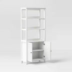 Bibliothèque traditionnelle de 183 cm avec trois étagères ouvertes et un placard Blanc classique - Room Essentials™