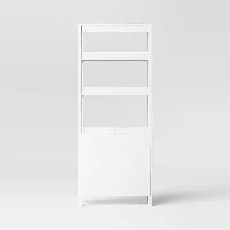 Bibliothèque traditionnelle de 183 cm avec trois étagères ouvertes et un placard Blanc classique - Room Essentials™
