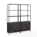 2pc 80.5" Jacobsen Etagere Set Brown Ash - Crosley: Industrial Storage, Steel Frame, Wood Veneer