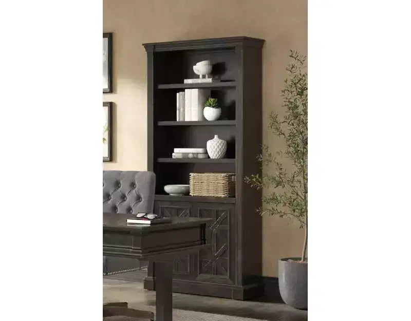Bibliothèque traditionnelle Kingston de 78 po avec quincaillerie vieillie marbrée - Martin Furniture