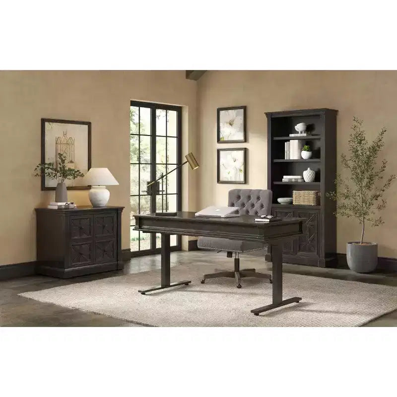 Bibliothèque traditionnelle Kingston de 78 po avec quincaillerie vieillie marbrée - Martin Furniture