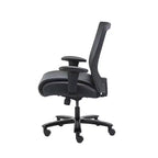Fauteuil Mesh Robuste Noir - Boss Office Products : Assise LeatherPlus, capacité 400 lb, accoudoirs réglables