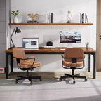 LITTLE TREE Bureau d'ordinateur extra long de 200 cm pour bureau à domicile (marron/noir)