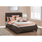 Lit double en cuir marron foncé - EveryRoom