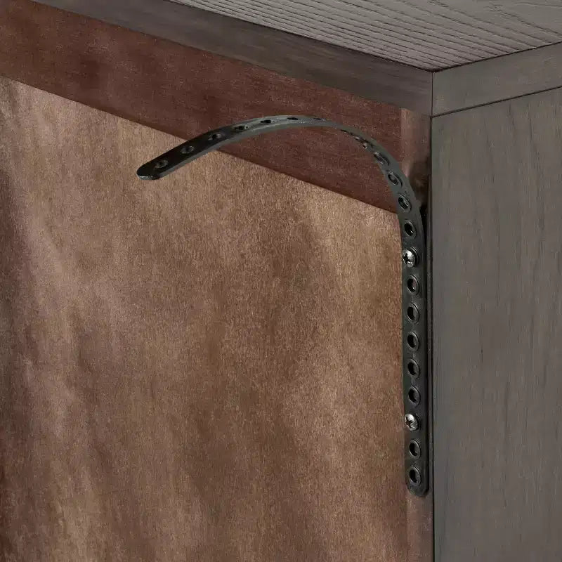 Palma Armoire 2 portes avec panneaux marron foncé - Threshold™ conçu avec Studio McGee : Cadre en bois dur, 2 étagères réglables