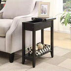 Table d'appoint Harper de Breighton Home avec rangement à plateau rabattable et étagère inférieure noire