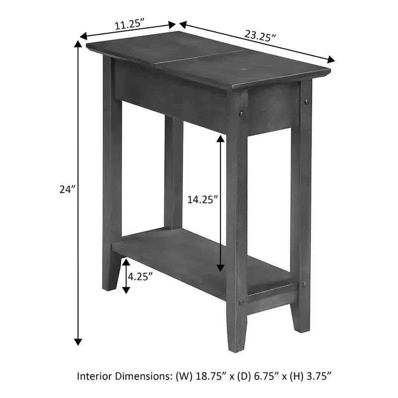 Table d'appoint Harper de Breighton Home avec rangement à plateau rabattable et étagère inférieure noire