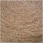 Table d'appoint enveloppée à blocs de couleur faite à la main Olivia et May Wood avec dessus de table en plantes séchées Noir