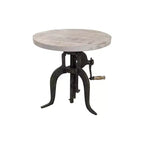 Carolina Living Emma Adjustable Crank Accent Table Natural Driftwood/Aged Iron: 30 Day Warranty, Mango Wood Top, Iron Frame