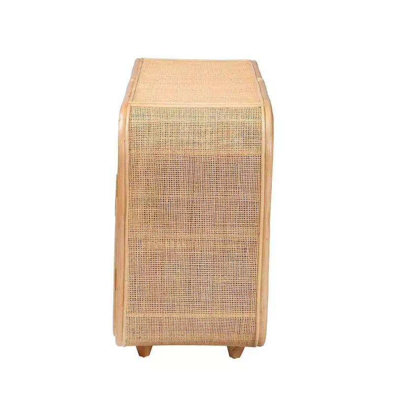 Armoire de rangement à 3 portes en rotin naturel bali & pari Evania Naturel
