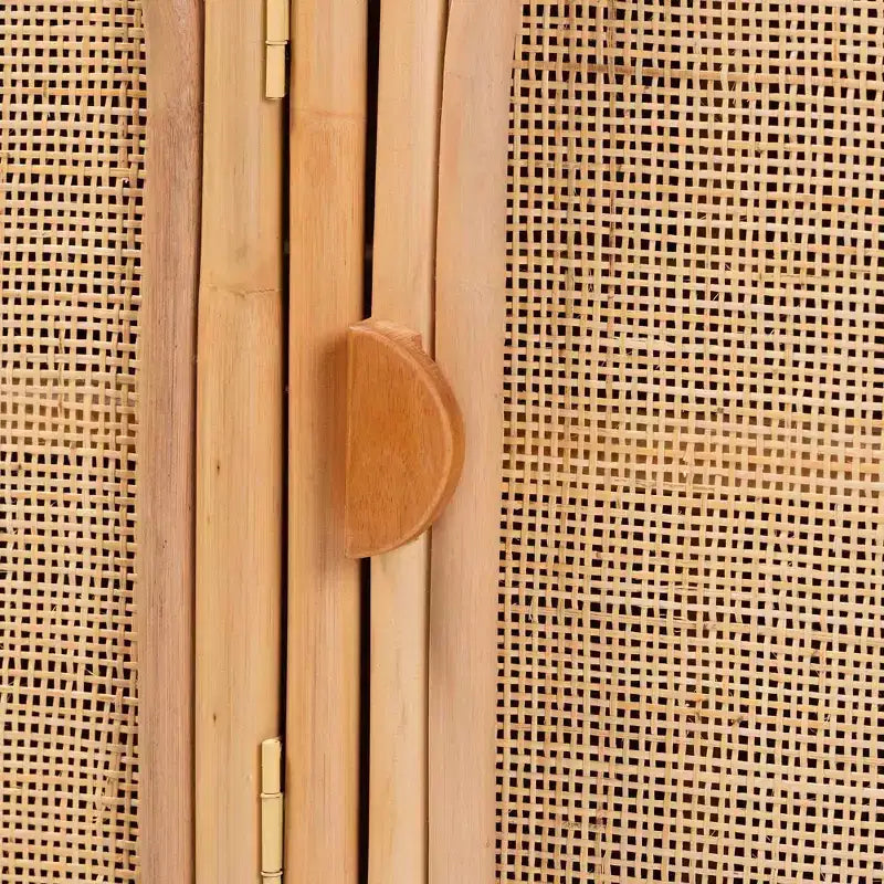 Armoire de rangement à 3 portes en rotin naturel bali & pari Evania Naturel
