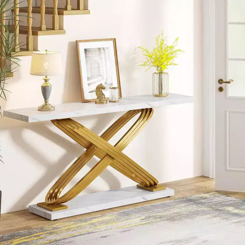 LITTLE TREE Table Console Rectangulaire Moderne 140 cm Blanche