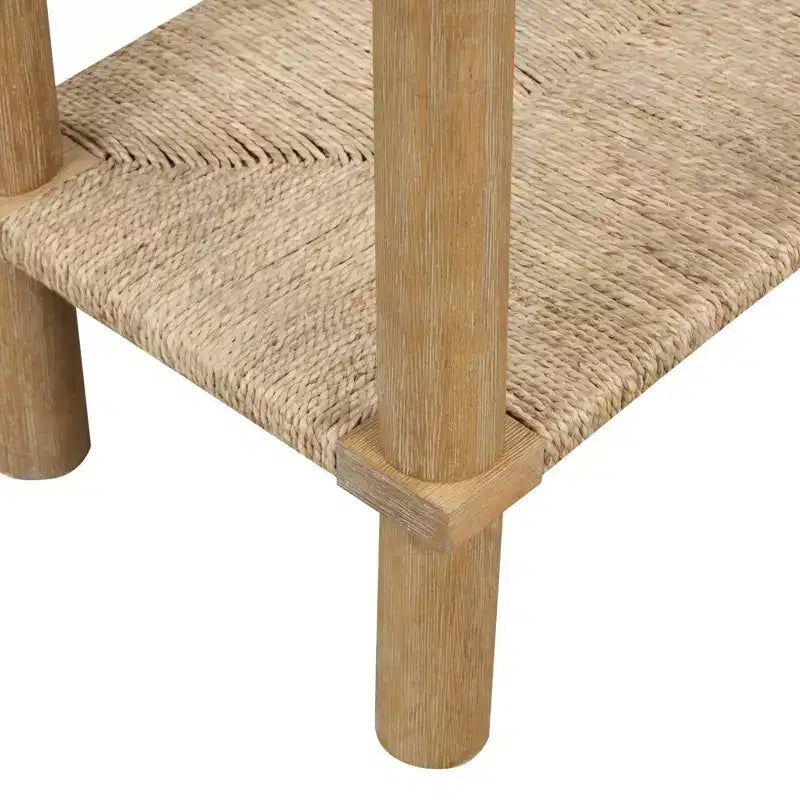 Nathan James Lot de 2 tables consoles en jonc de mer Beacon marron clair