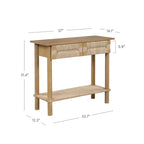 Nathan James Lot de 2 tables consoles en jonc de mer Beacon marron clair