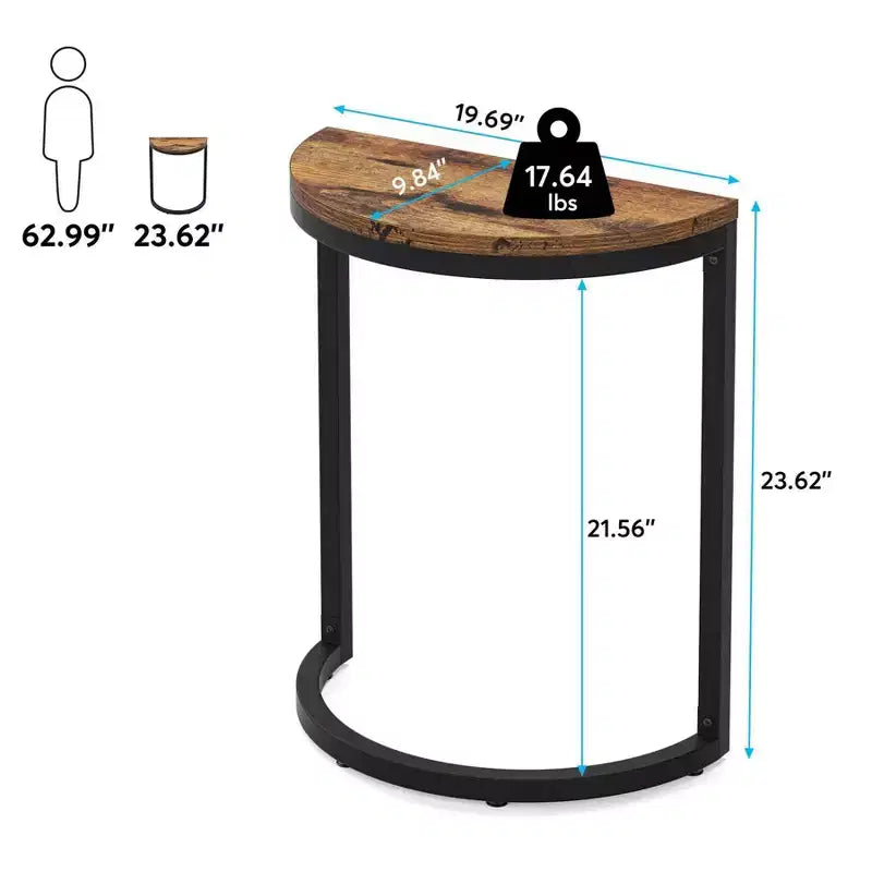 LITTLE TREE Table d'appoint en C pour canapé Marron/Noir