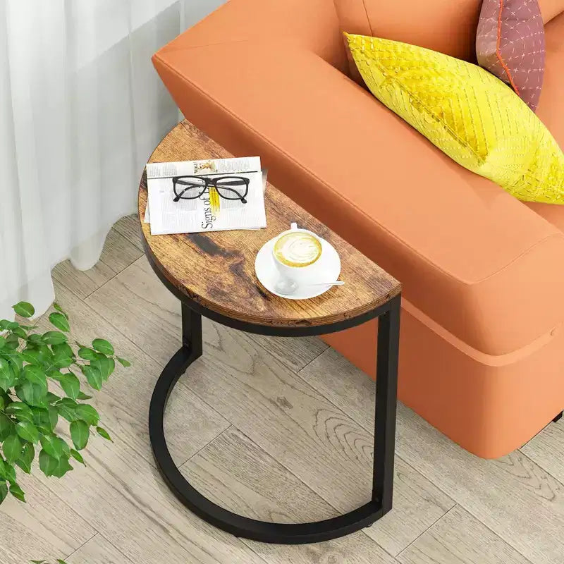 LITTLE TREE Table d'appoint en C pour canapé Marron/Noir