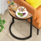 LITTLE TREE Table d'appoint en C pour canapé Marron/Noir