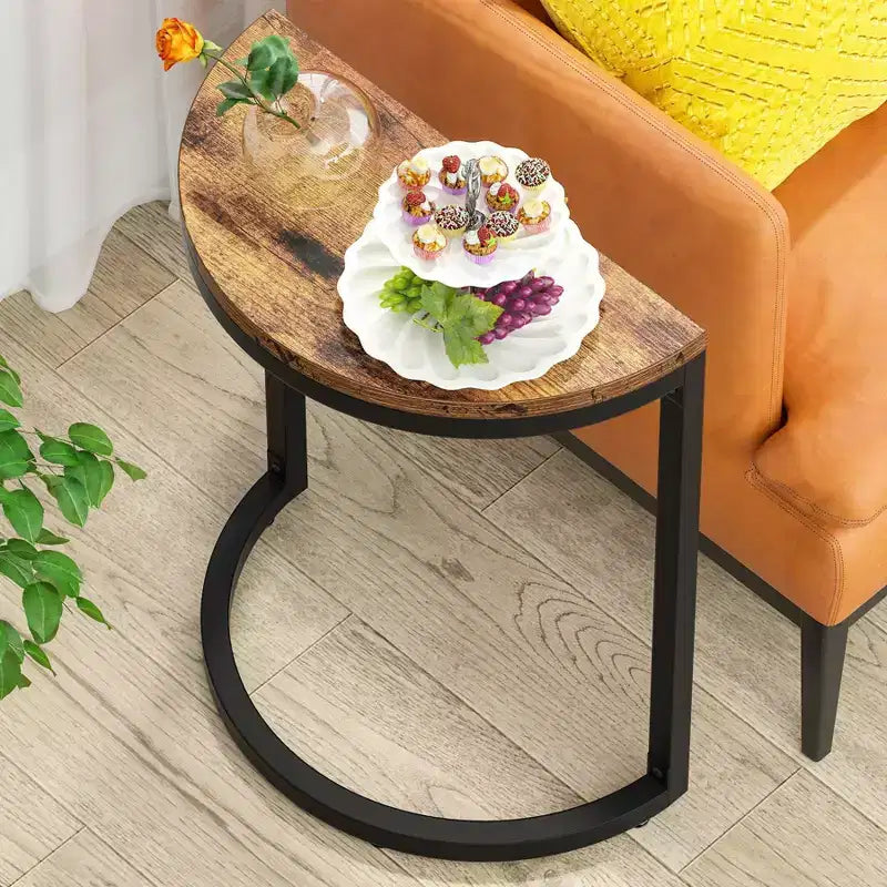 LITTLE TREE Table d'appoint en C pour canapé Marron/Noir