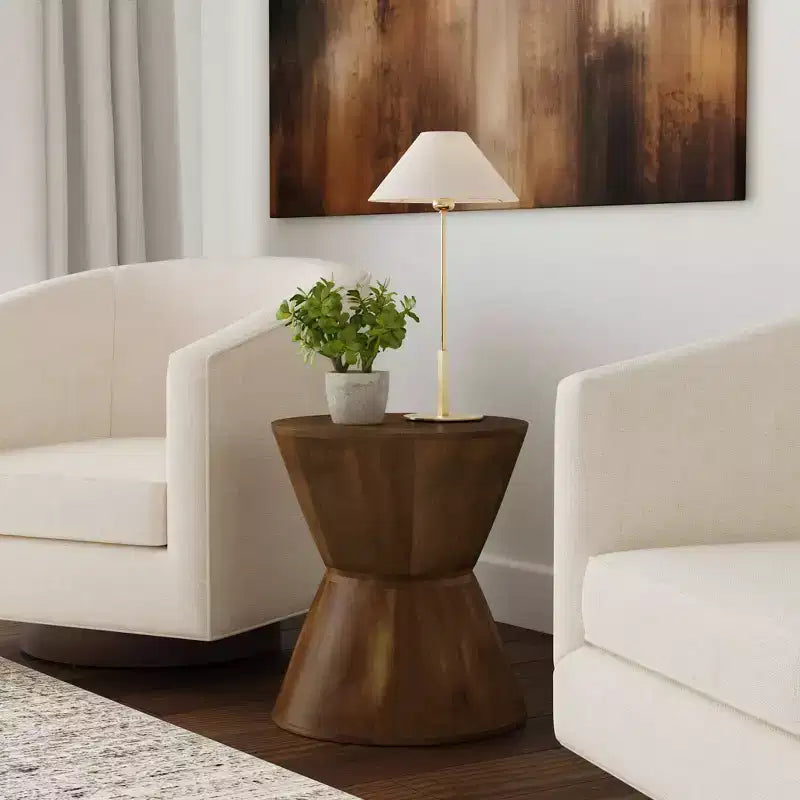 Table d'appoint en bois de manguier HomePop Noyer