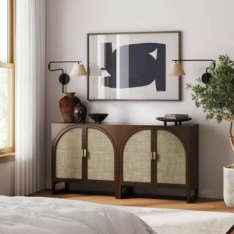 Console Nathan James Paxton avec portes, marron foncé