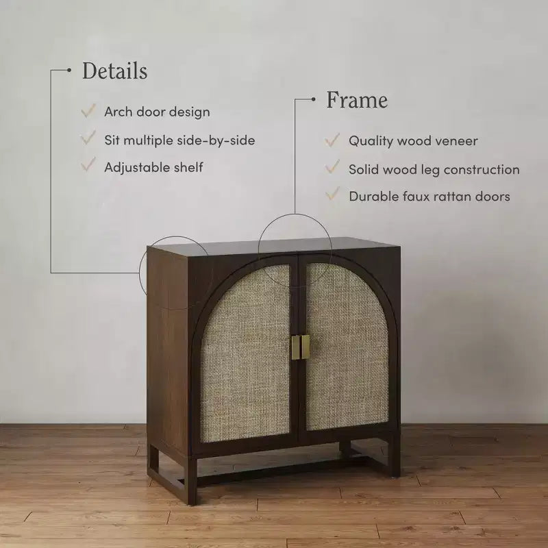 Console Nathan James Paxton avec portes, marron foncé