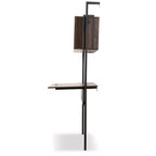 Étagère de présentation Fariat en bois de noyer et métal avec bureau marron/noir - Baxton Studio