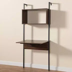 Étagère de présentation Fariat en bois de noyer et métal avec bureau marron/noir - Baxton Studio