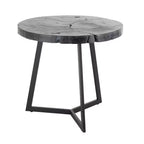 Table d'appoint Olivia & May en bois de teck : aucun assemblage requis, utilisation en intérieur, forme ronde, hauteur de 21,5 po