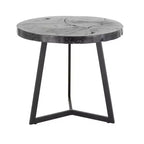 Table d'appoint Olivia & May en bois de teck : aucun assemblage requis, utilisation en intérieur, forme ronde, hauteur de 21,5 po