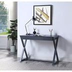 Console 42 po Nalo au fini noir - Acme Furniture : bois de peuplier anthracite, tiroir de rangement