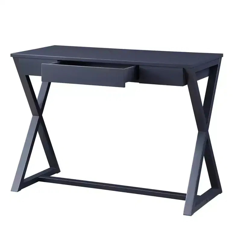 Console 42 po Nalo au fini noir - Acme Furniture : bois de peuplier anthracite, tiroir de rangement