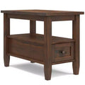 Norfolk Narrow Side Table Distressed Charcoal Brown - WyndenHall: Pine Wood, 1 Drawer, Open Shelf, 20" High