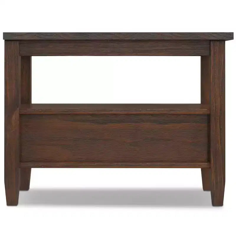 Table d'appoint étroite Norfolk, finition charbon marron vieilli - WyndenHall : Pin, 1 tiroir, étagère ouverte, 51 cm de haut